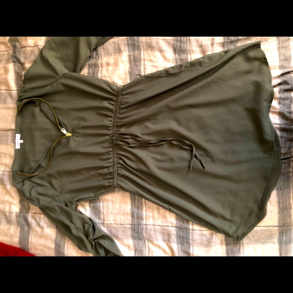 Army Green mini summer dress